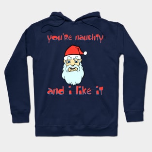 You're Naughty and I like it funny cartoon Santa christmas xmas Hoodie